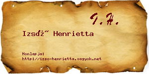 Izsó Henrietta névjegykártya