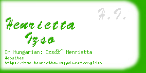 henrietta izso business card